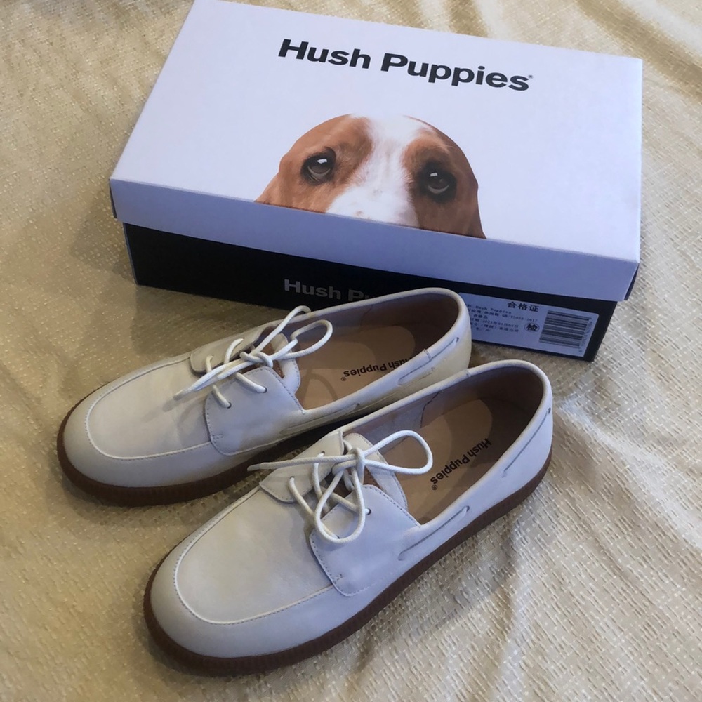 Hush puppies white loafer
